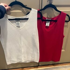 White Stag Red and Gray Fitted Tank Tops
